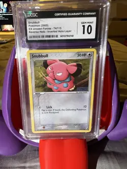 2005 POKEMON EX UNSEEN FORCES #74 SNUBBULL-REVERSE FOIL CGC 10 GEM MINT - Image 1