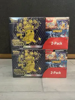 2x Pokemon Surging Sparks Elite Trainer Box and Booster Bundle Costco, 2-Pack - Image 1