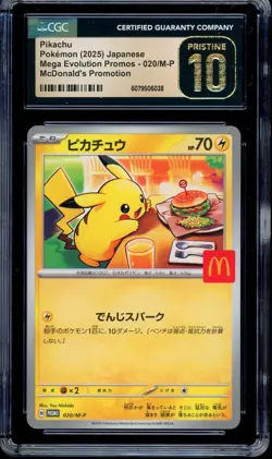 CGC 10 PRISTINE Pokemon Pikachu 020/M-P McDonald's Promo Japanese 2025 US SELLER - Image 1