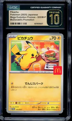 CGC 10 PRISTINE Pokemon Pikachu 020/M-P McDonald's Promo Japanese 2025 US SELLER - Image 1