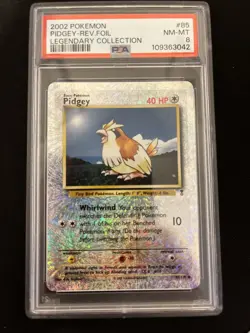 2002 POKEMON LEGENDARY COLLECTION #85 PIDGEY REVERSE FOIL PSA 8 (2695) - Image 1