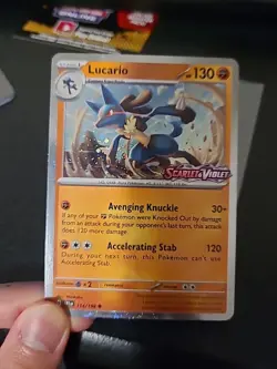 Pokemon Lucario 114/198 STAMPED Premium Collection Promo SV Scarlet Violet TCG - Image 2