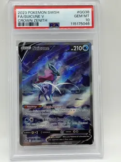 Pokemon SWSH Suicune V GG38/GG70 Crown Zenith: Galarian Gallery Holo PSA 10 GEM - Image 1