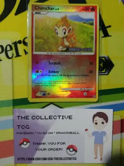 Pokemon TCG - Chimchar 76/130 - Diamond & Pearl Stamped Reverse Holo Promo DMG - Image 1