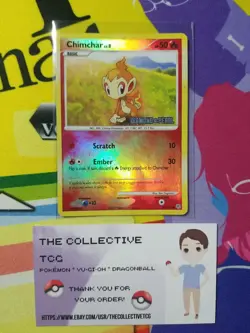 Pokemon TCG - Chimchar 76/130 - Diamond & Pearl Stamped Reverse Holo Promo DMG - Image 3