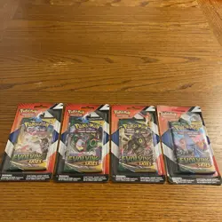 Pokemon Evolving Skies & Chilling Reign 2 pack Blister w/ pin Full Art Set Clean - Image 1