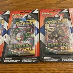 Pokemon Evolving Skies & Chilling Reign 2 pack Blister w/ pin Full Art Set Clean - Image 4