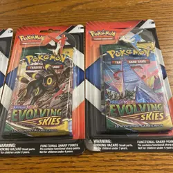 Pokemon Evolving Skies & Chilling Reign 2 pack Blister w/ pin Full Art Set Clean - Image 5