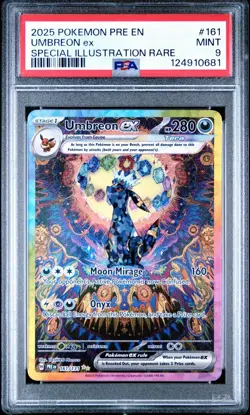 2025 Pokemon Prismatic Evolutions Umbreon ex SIR 161/131 PSA 9 - Image 1