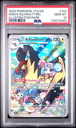 2025 POKEMON JTG EN-JOURNEY TOGETHER IONO'S KILOWATTREL ILLUSTRATION RARE PSA 10 - Image 1