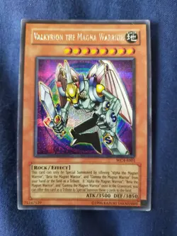 Used Valkyrion the Magna Warrior (WC4) secret rare Yugioh (WC 2004 GBA promo) - Image 1