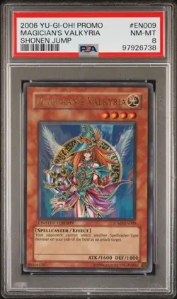 Yugioh PSA 8 NM-MT Magician's Valkyria JUMP-EN009 Ultra Rare Promo - Image 1