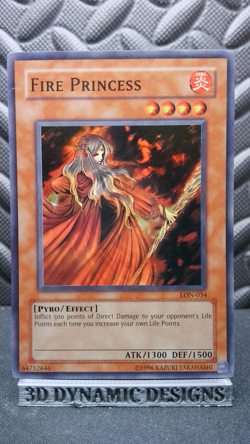 | Yugioh Fire Princess LON-034 Super Rare Labyrinth Of Nightmare DMG 🔥 | - Image 1