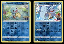 Squirtle 015/078 & Wartortle 016/078 Reverse Holo Pokemon Go Pokemon Card - Image 1