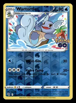 Squirtle 015/078 & Wartortle 016/078 Reverse Holo Pokemon Go Pokemon Card - Image 2