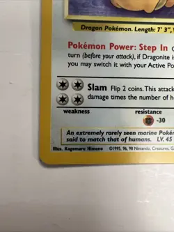 Dragonite 4/62 Pokemon Card Holo Fossil WOTC 1999 Rare - Image 4
