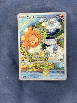 Pokemon TCG Castform Sunny Form Holo Card 195/191 Sv08: Surging Sparks - Image 1