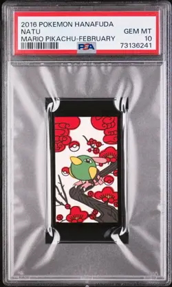 Pokemon Natu Rare Pokemon Hanafuda Card Mario Pikachu - PSA 10 Gem Mint - Image 1