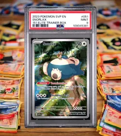 2023 Pokemon #51 Snorlax 151 Promo Star Elite Trainer Box PSA 9 Graded TCG Card - Image 1