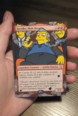MTG Hand Painted Alter: Fat Tony from the Simpsons as Krenko, Mob Boss - Image 1