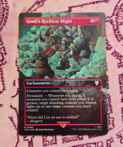 MTG Foil Gimli's Reckless Might Lord of the Rings Tales of Middle Earth NM - Image 1