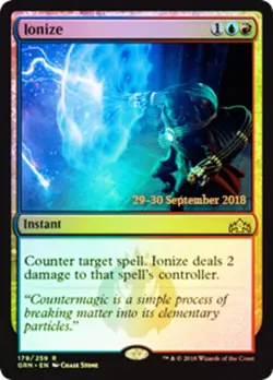 1 x Ionize - Foil - Prerelease Promo - Guilds of Ravnica - Moderate Play - MTG - Image 1
