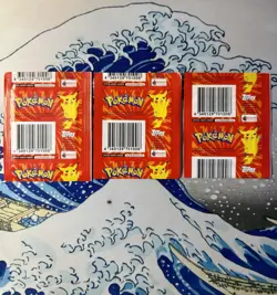 1999 Pokemon Merlin Topps Series 1 Vintage 3 Pack Lot Prism Holo Chase SEALED - Image 2