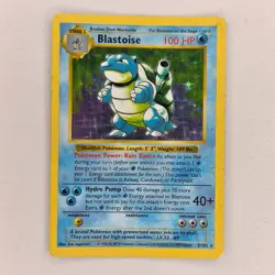 HOLO BLASTOISE 2/102 BASE SET SHADOWLESS HP/DMG POKEMON - Image 1