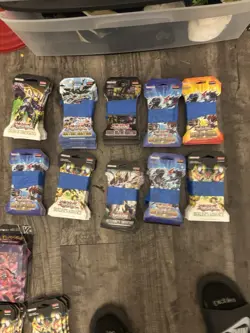 Lot Of TCG 146 Yu Gi Oh Booster Packs 7 Pokemon Battle Decks More - Image 1