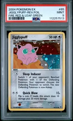 2004 POKEMON EX FIRE RED & LEAF GREEN PSA 9 Jigglypuff 65/112 REVERSE Holo Pop52 - Image 1