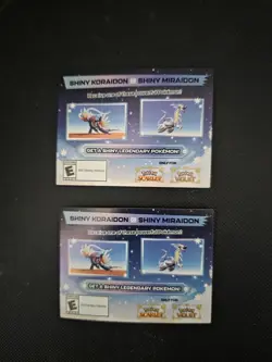 2 Pokemon Scarlet&Violet Code Shiny Koraidon or Miraidon UNSCRATCHED GameStop - Image 1