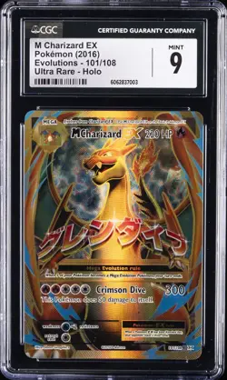 2016 POKEMON EVOLUTIONS - ULTRA RARE - HOLO #101/108 M CHARIZARD EX CGC 9 - Image 1