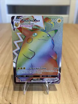 Pokemon TCG Pikachu VMAX Hyper Rare Rainbow Secret Vivid Voltage 188/185 - Image 1