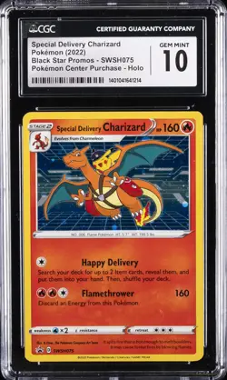 2022 POKEMON BLACK STAR PROMOS SPECIAL DELIVERY CHARIZARD CGC 10 GEM MINT - Image 1