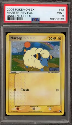 Pokemon Mareep EX Unseen Forces Reverse Holo #62 PSA 9 Mint - Image 1