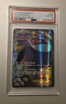 PSA 5 Gengar EX (114 Full Art) 114/119 XY - Phantom Forces Holo Pokemon Card - Image 1