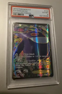 PSA 5 Gengar EX (114 Full Art) 114/119 XY - Phantom Forces Holo Pokemon Card - Image 3