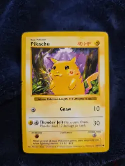 Pokemon 1999 Shadowless Red Cheeks Pikachu TCG Card 58/102 - Image 1