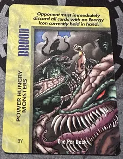 Fleer 1996 OverPower Marvel - BROOD - Power Hungry Monsters Card IQ Rare OPD - Image 2