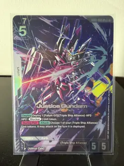 Justice Gundam - GD01-066 - LR+ Alt Art - Newtype Rising - Gundam Card Game TCG - Image 1