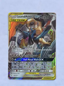 Lucario & Melmetal GX 120/214 SM Unbroken Bonds Pokemon TCG Card NM - Image 1
