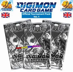DIGIMON CARD GAME - 3 x Official Tournament Pack Vol. 1 ENGLISH NM SEALED - Image 1