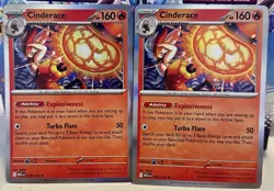 (Set Of 2) Pokemon Mega Evolution TCG Holo Rare Foil Card - Cinderace (028/132) - Image 1