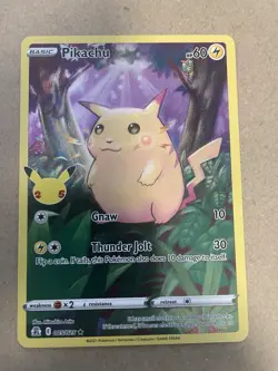 Pikachu 5/25 Pokemon Celebrations 25th Anniversary Base Set Full Art Card NM+ - Image 1