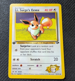 Lt. Surge's Eevee 51/132 Gym Challenge Uncommon (1st Edition) Pokemon TCG - Image 1