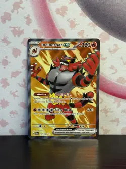 Pokemon TCG Incineroar ex 187/162 SV05: Temporal Forces Holo Nintendo 2024 NM - Image 1