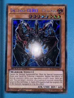 1x Yugioh Destiny HERO - Plasma SGX1 1st Edition Secret Rare Card NM - Image 1