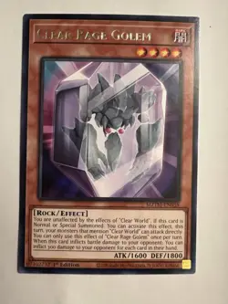 Yugioh! - Clear Rage Golem - MZTM-EN038 - Rare - Maze of the Masters - 1st Ed NM - Image 1