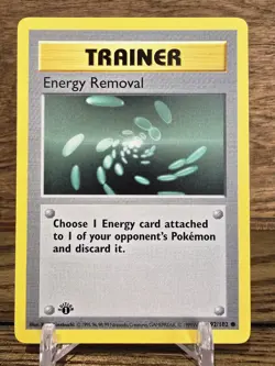 Pokemon Card TCG Energy Removal 1st Edition 92/102 Base Set Shadowless LP Vintag - Image 1