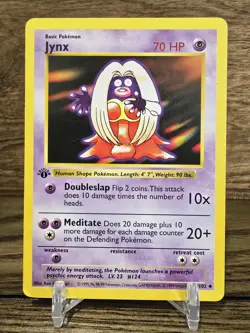 Pokemon Card TCG Jynx #31/102 1st Edition Shadowless Rare Base Set LP - Image 1
